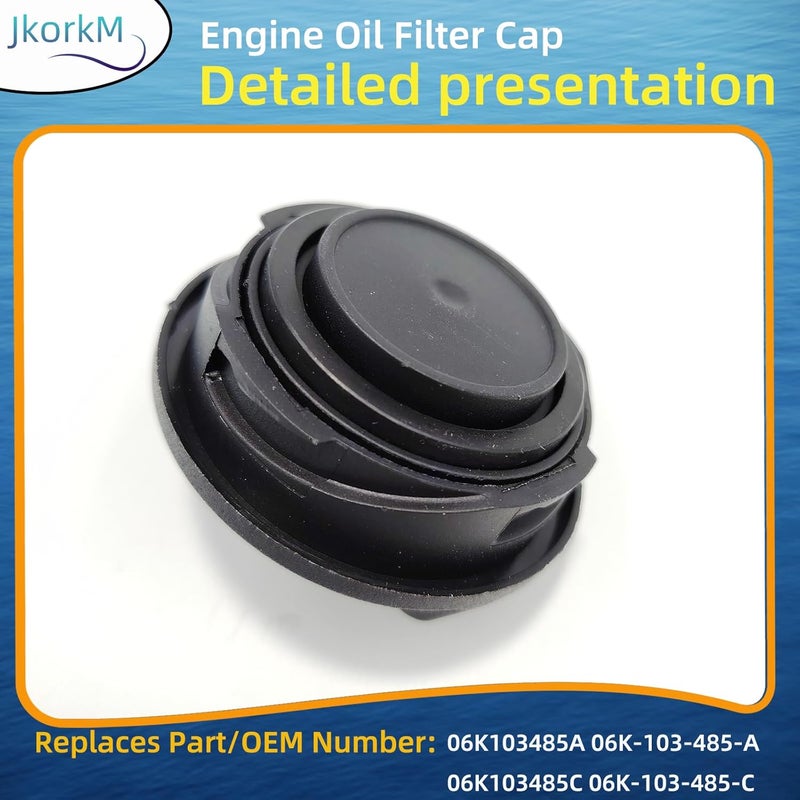 JkorkM غطاء تعبئة زيت المحرك 06K103485C متوافق مع فولكس فاجن - يناسب فولكس فاجن بيتل CC باسات جيتا تيغوان، بديل لرقم OEM 06K103485C 06K 103 485 C 06K-103-485-A 06K 103 485 A - Image 5
